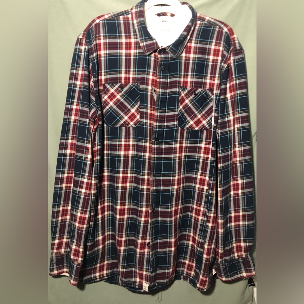 Men's Vans Classic Fit Plaid Shirt - Red And Blue~2x~